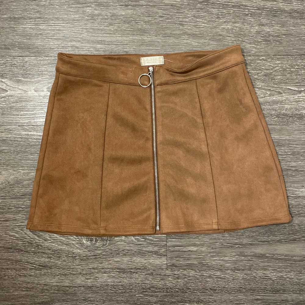 Altar’D State Brown Suede Skirt